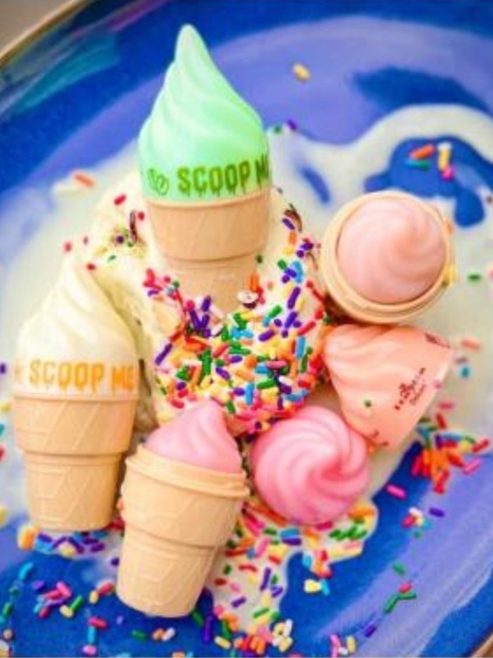 2 Ice Cream Cone Lip Balm - Pastel 🍓& Pistachio Flavors